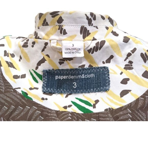 paperdenim&cloth Women's Printed Jacket Cotton Double Breased Jacket Size 3 S/M - Picture 7 of 8